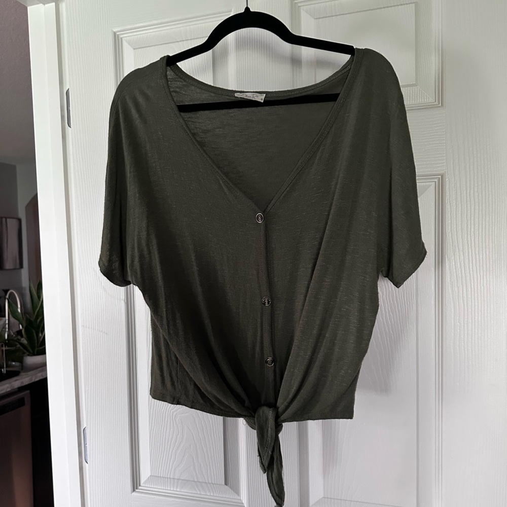 Green tie shirt